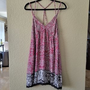 Wet Seal, Medium, Pink/Black Print Dress